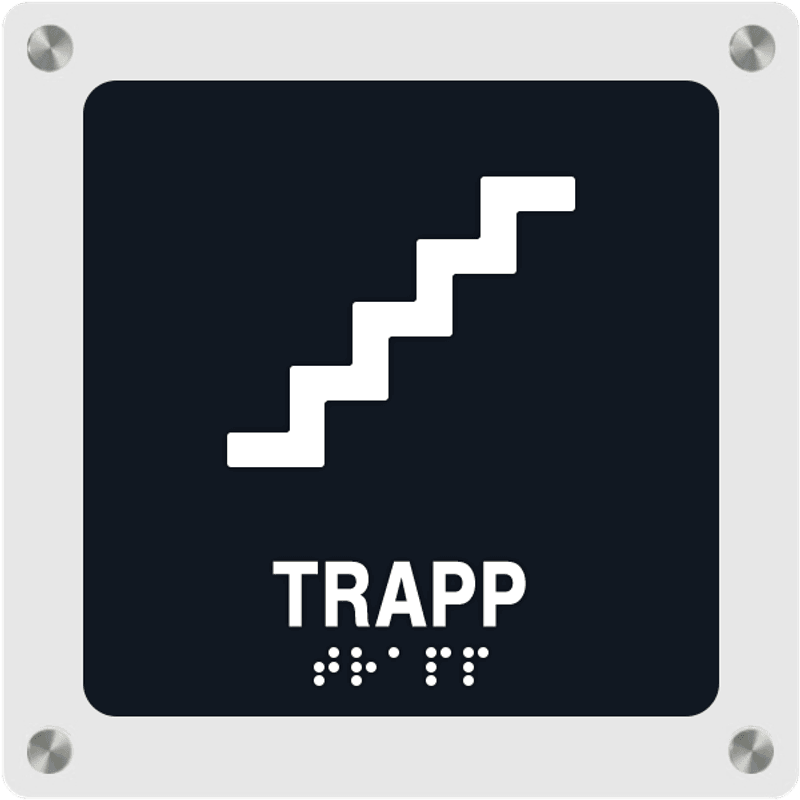 Trapp - Taktile DESIGN skilt m/avstandsstykker