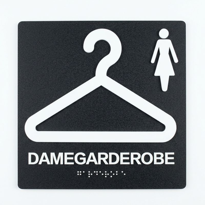 Taktilt skilt - Damegarderobe