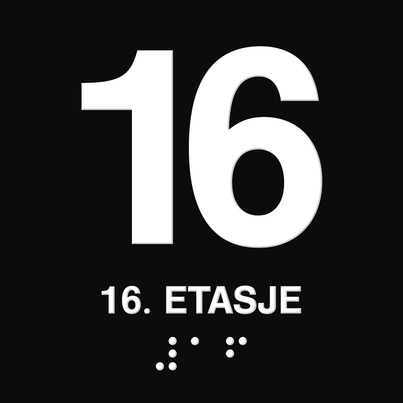 Taktile etasjeskilt med tosidig lim